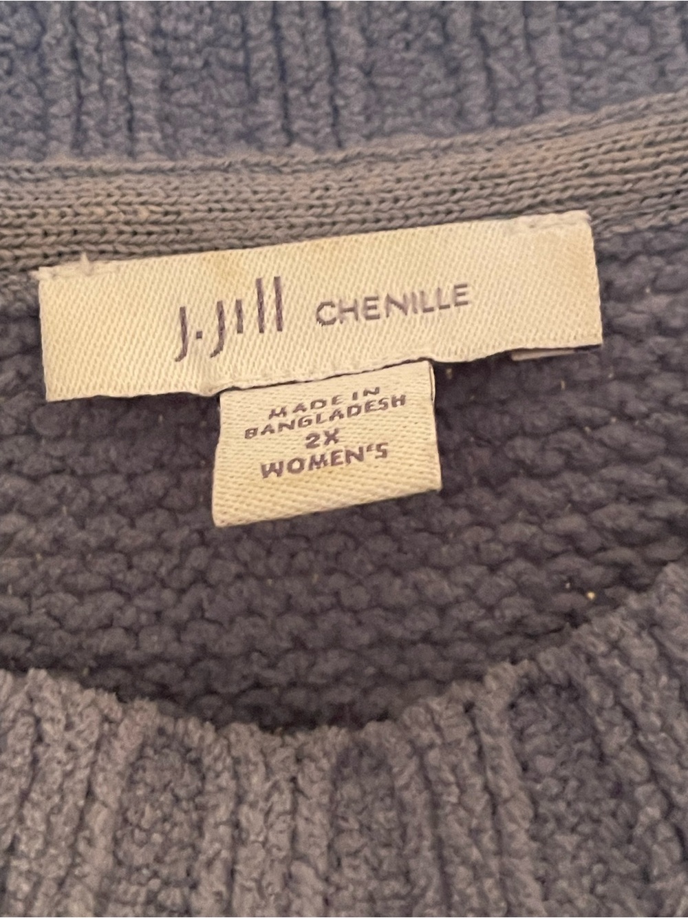 J. Jill Chemise Cable-Knit Crewneck Sweater - Dusty Blue 4X - Picture 2 of 7